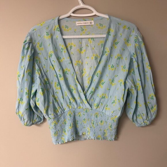 Faithfull the Brand Tops - Faithfull The Brand Light Blue Sunflower Blouse
